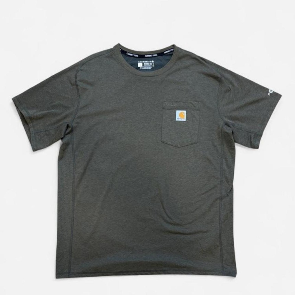 Carhartt Force Pocket T-Shirt Mens Large Olive Green Relaxed Fit